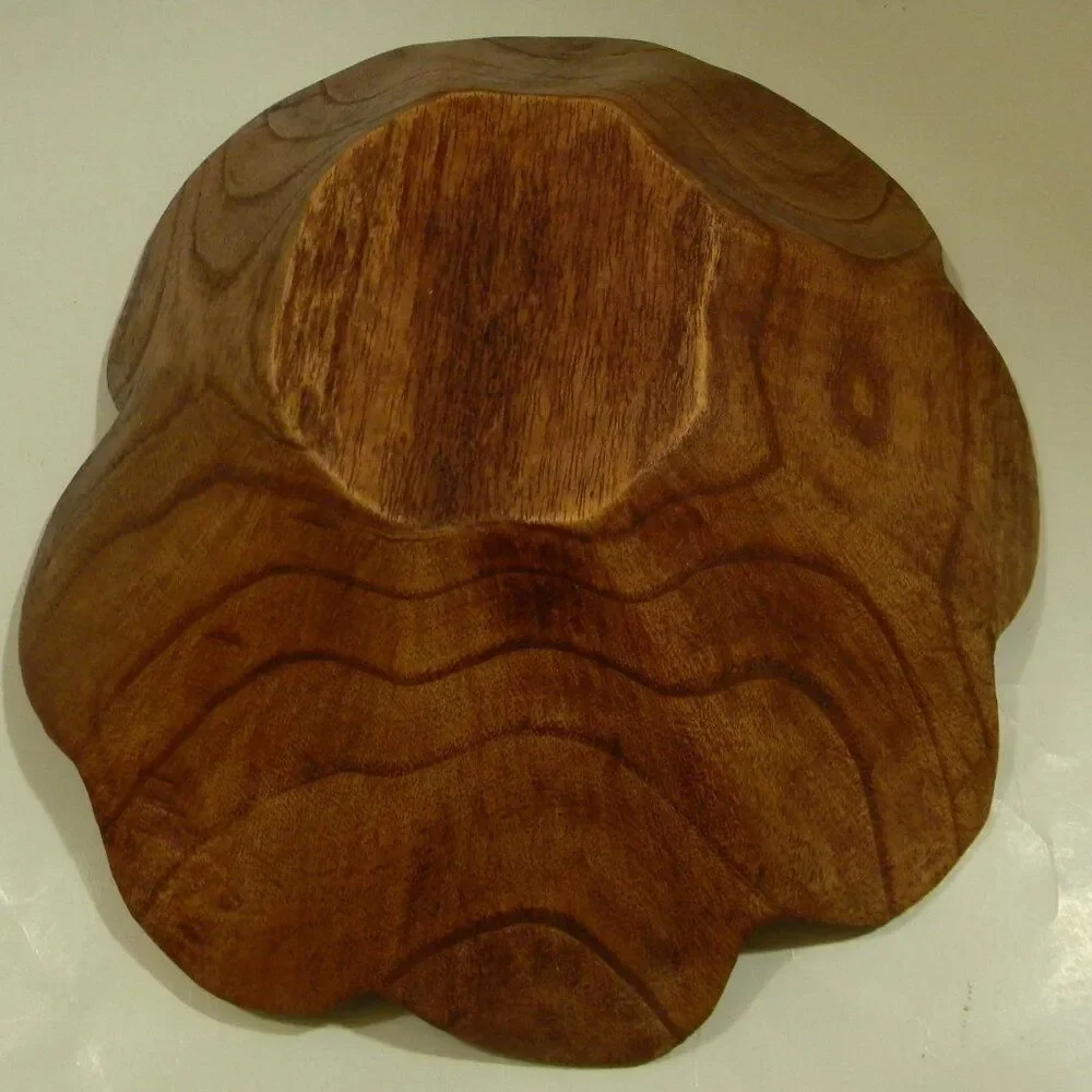 Hand Carved Wood Bowl Approx 10.5 inches